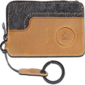 Compact Vintage Style Coin Purse with Keychain & Airtag Holder - 4.18″ x 2.96″